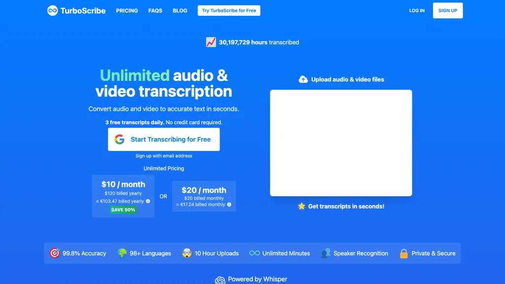 TurboScribe screenshot