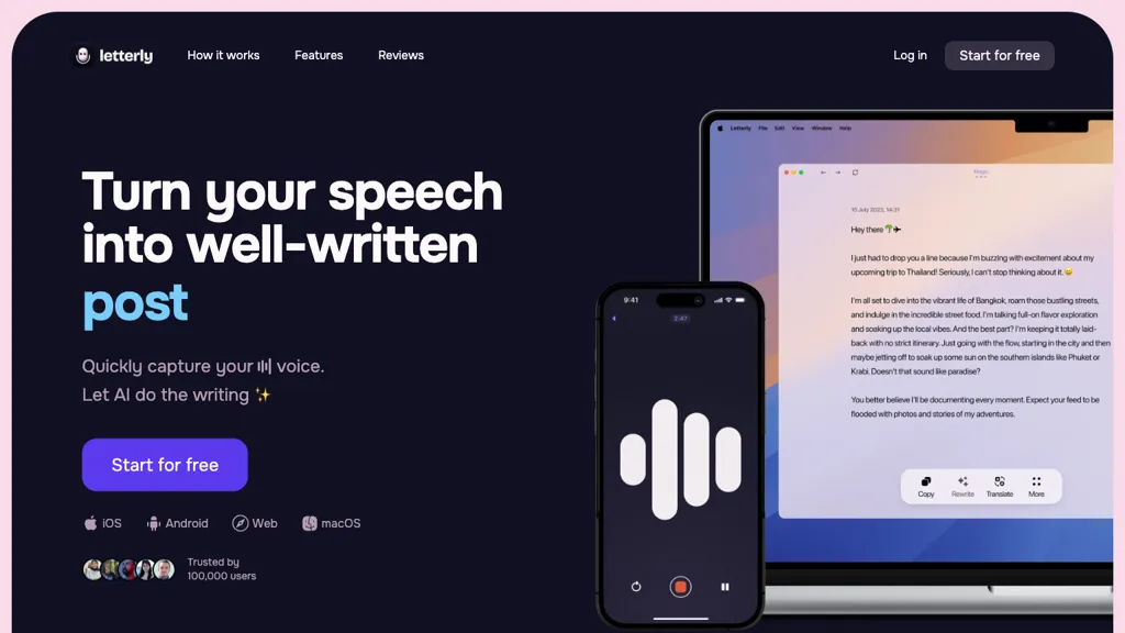 Letterly.app screenshot