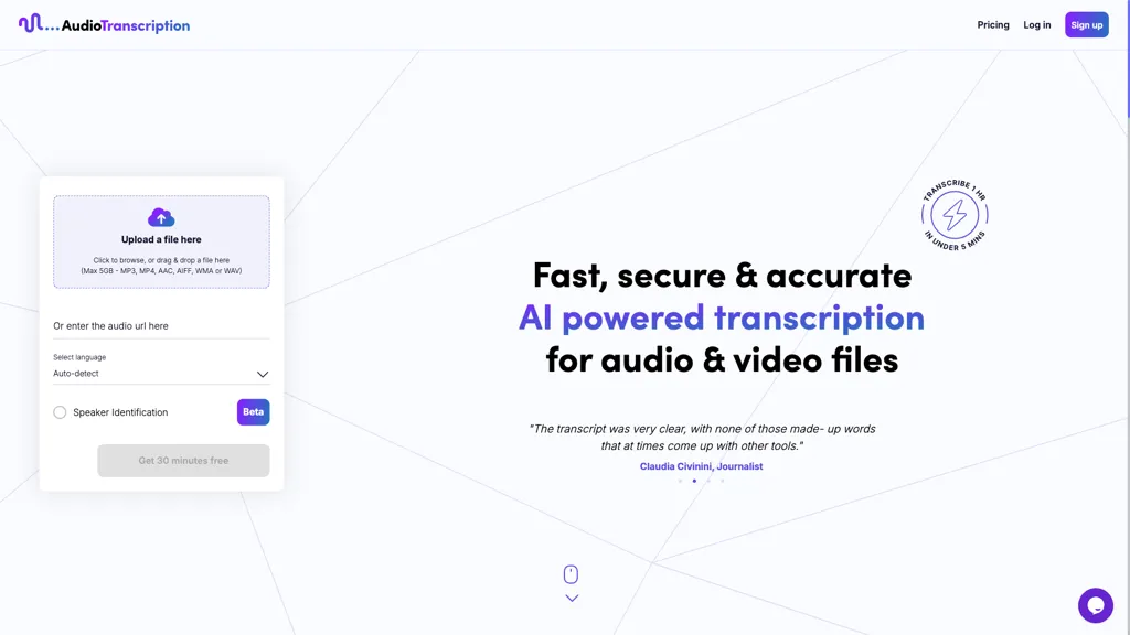 AudioTranscription screenshot