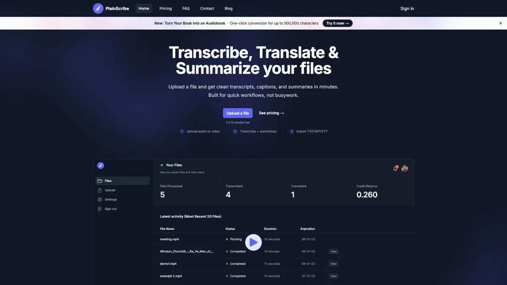Plainscribe screenshot