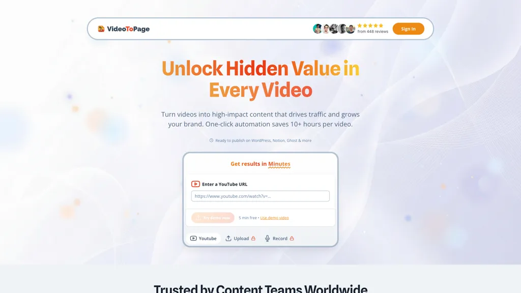 VideoToPage screenshot