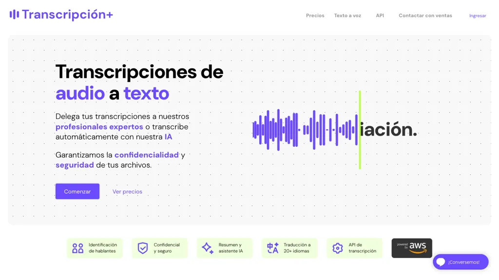 Transcripción+ screenshot