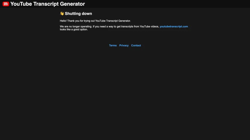 Transcript generator screenshot