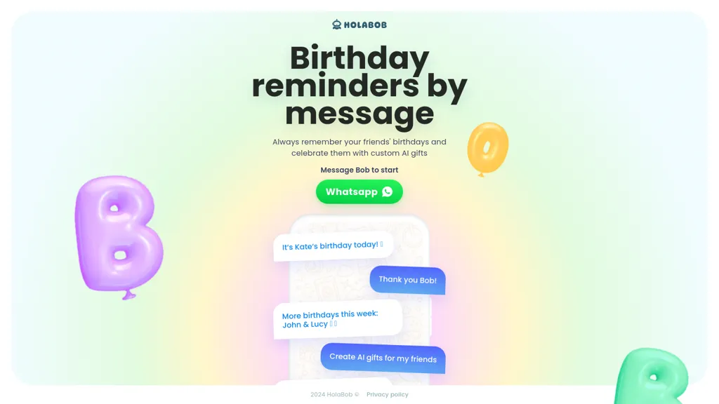 HolaBob screenshot