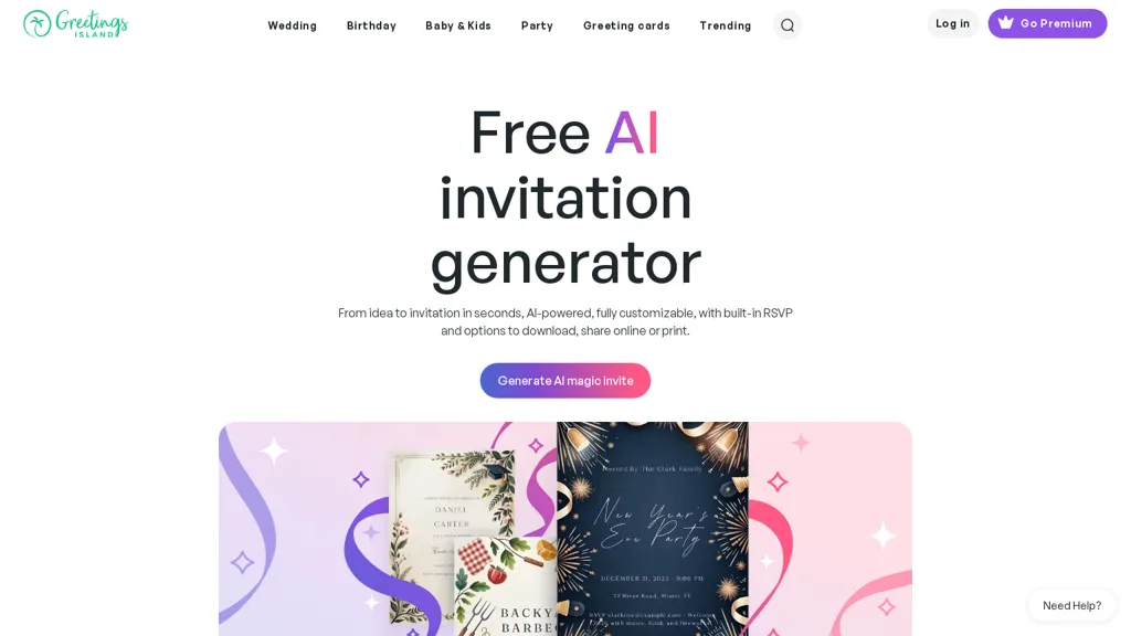 AI Invitation Generator - GreetingsIsland screenshot