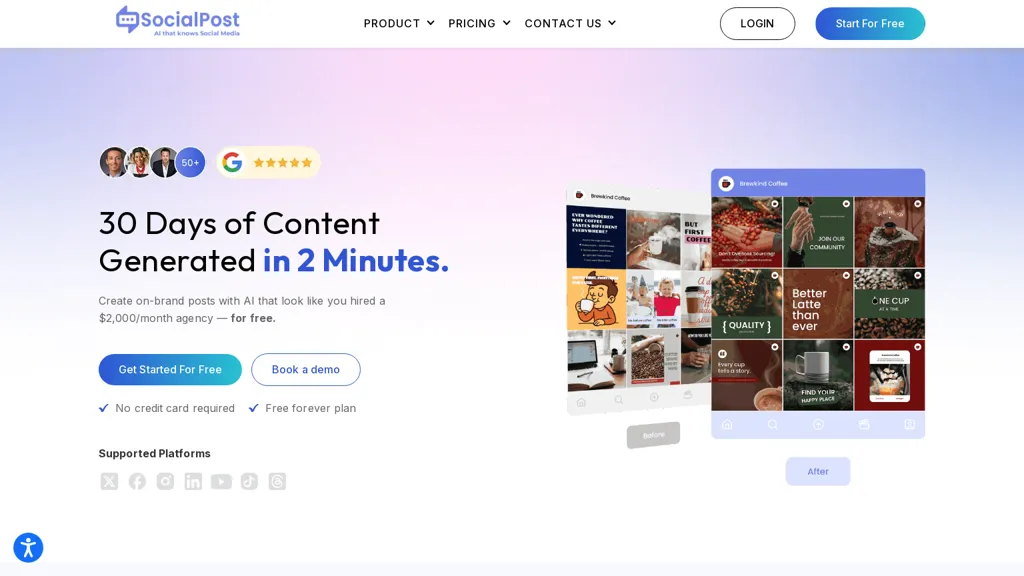 SocialPost.ai screenshot