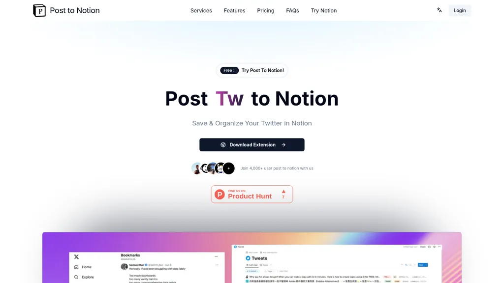 Post to notion screenshot