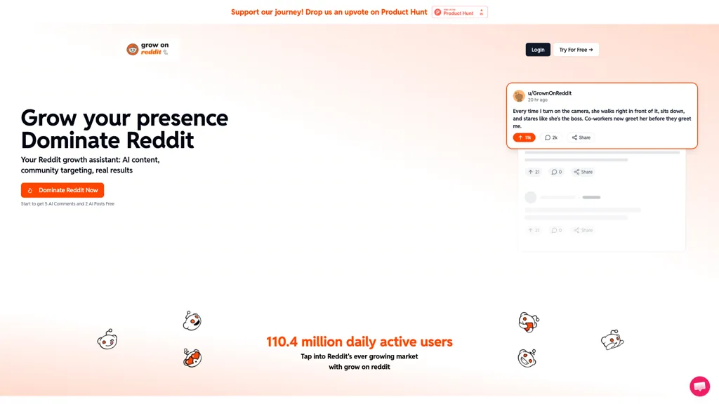 Grow On Reddit screenshot