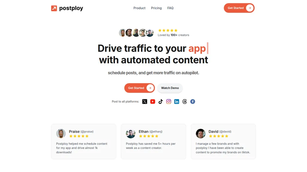 Postploy screenshot
