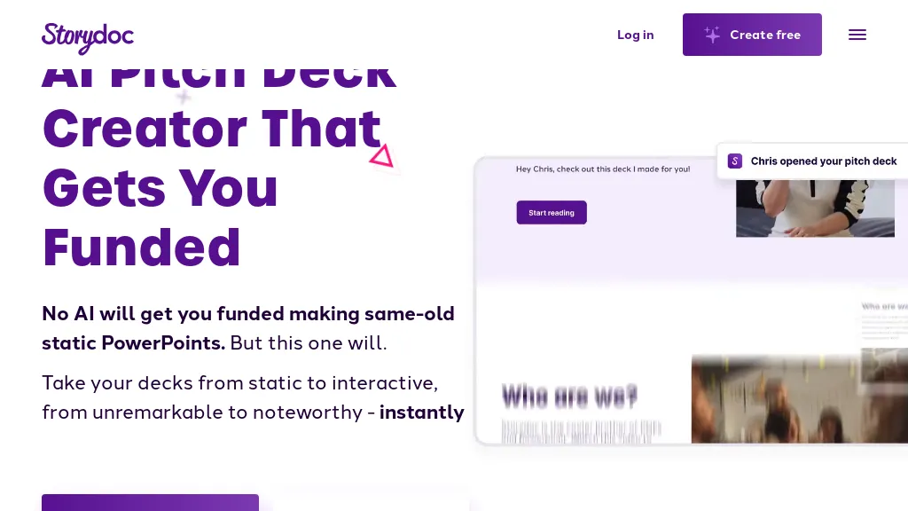 Storydoc Pitch Deck screenshot