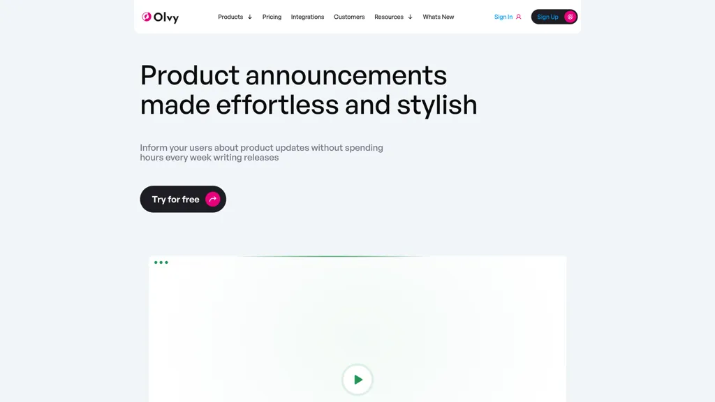 Olvy Changelogs screenshot