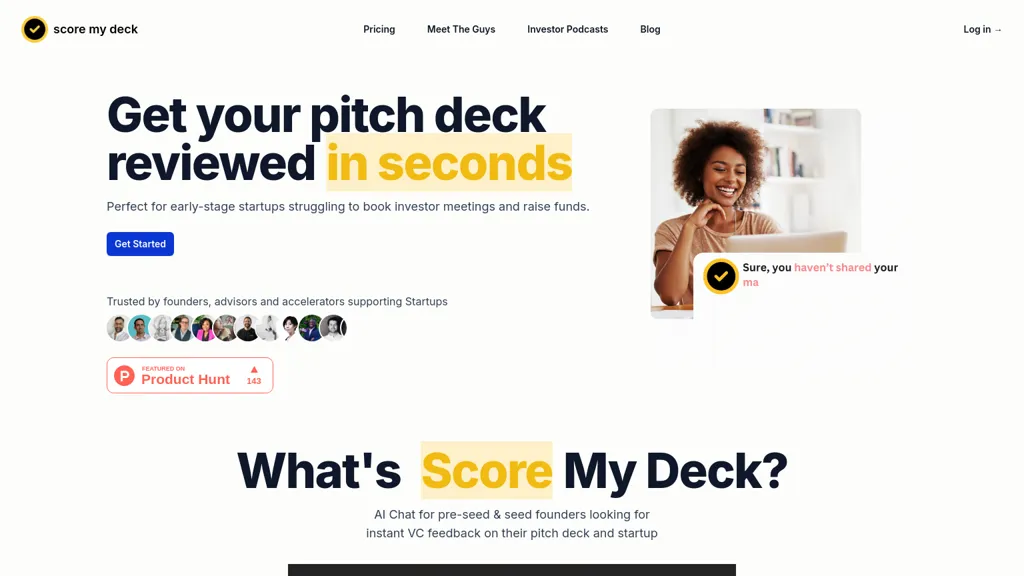 Scoremydeck.com screenshot
