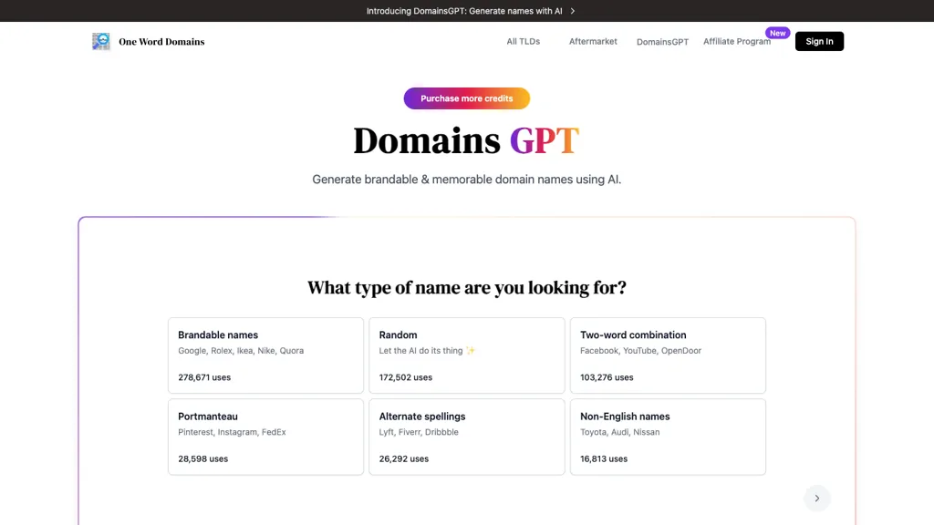DomainsGPT screenshot