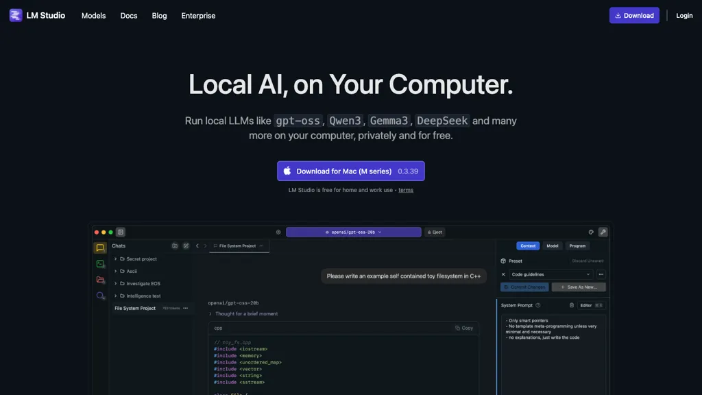 Lmstudio.ai screenshot