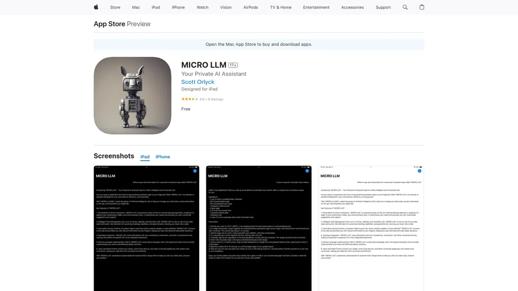 MICRO LLM screenshot