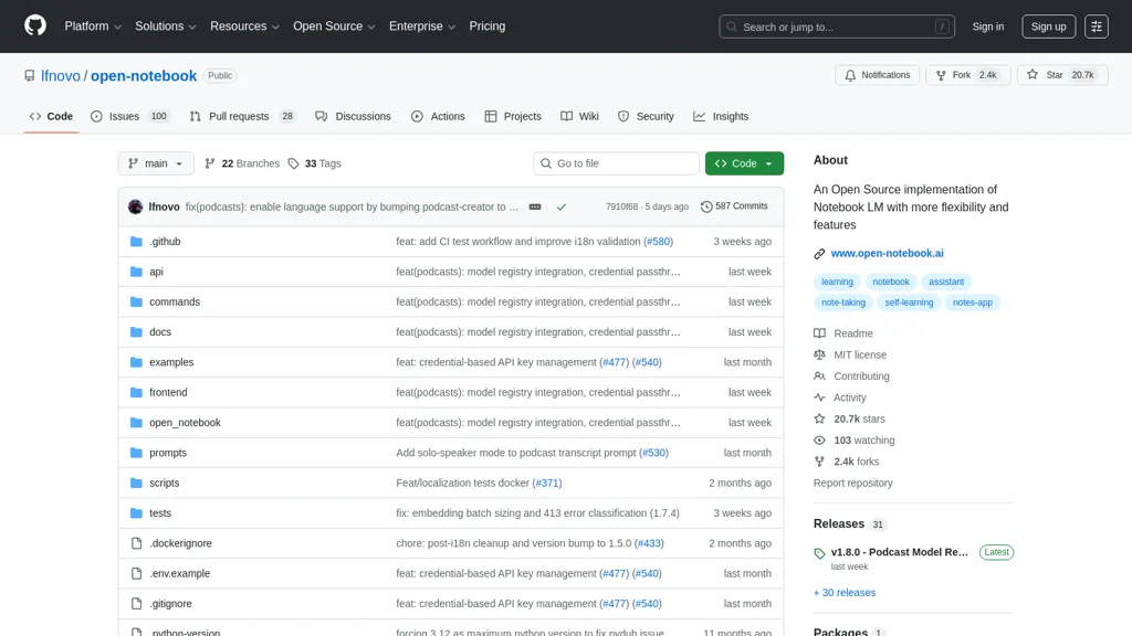 Open Notebook screenshot