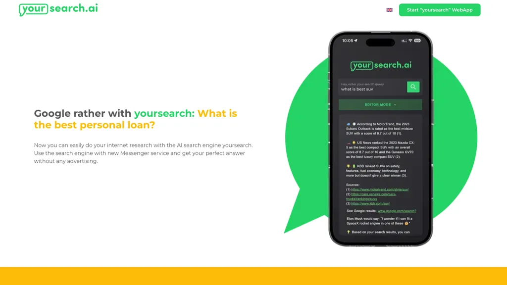 yoursearch.ai screenshot