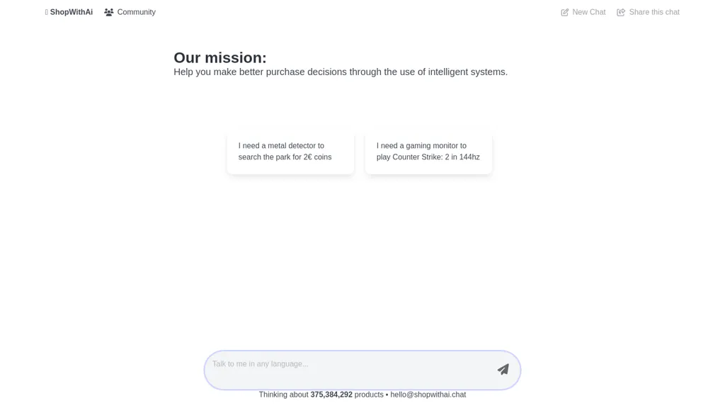 ShopwithAI.chat screenshot