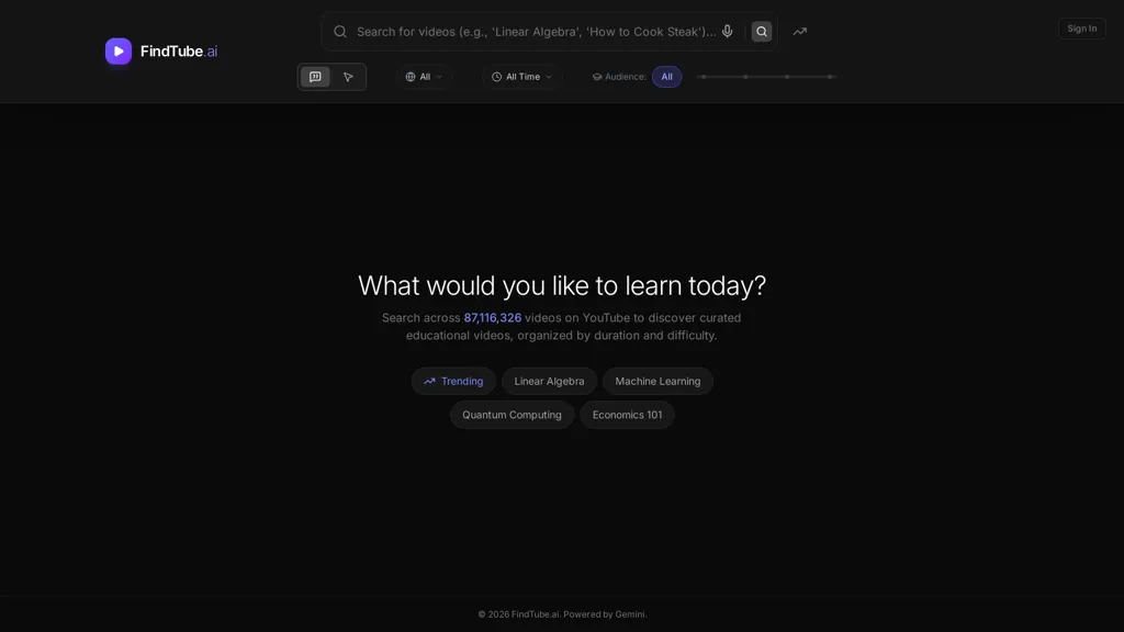Findtube.AI screenshot