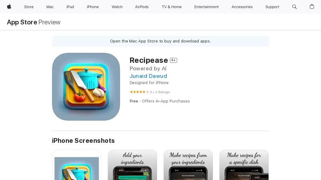 Recipease screenshot