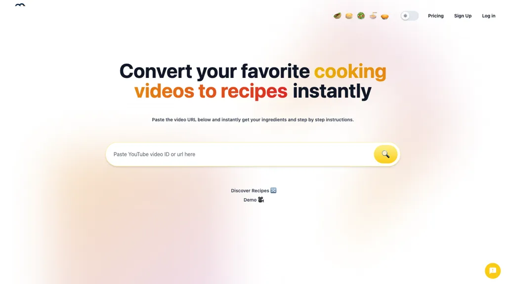 Reel2recipe screenshot