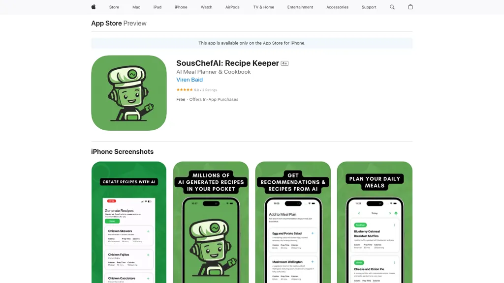 SousChef AI Recipe Generator screenshot