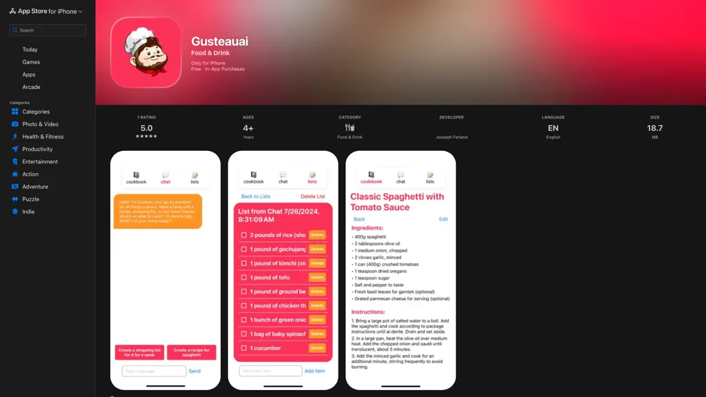 GusteauAI screenshot