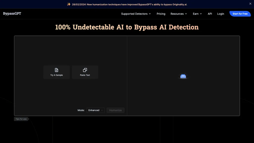 BypassGPT AI screenshot