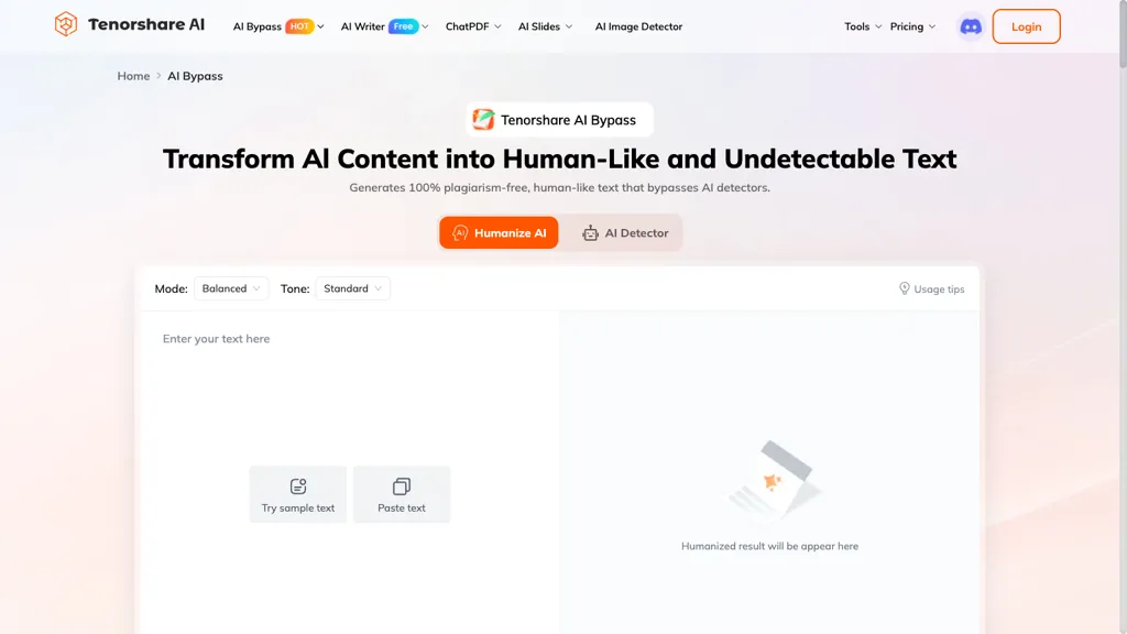 Tenorshare AI Bypass screenshot