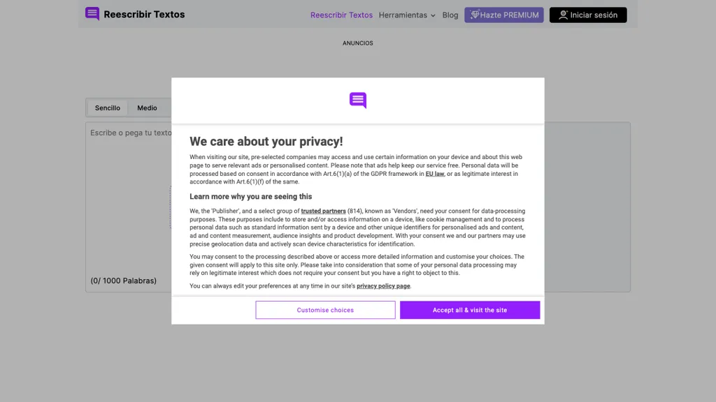 reescribirtextos.net screenshot