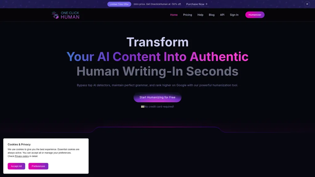 One Click Human screenshot