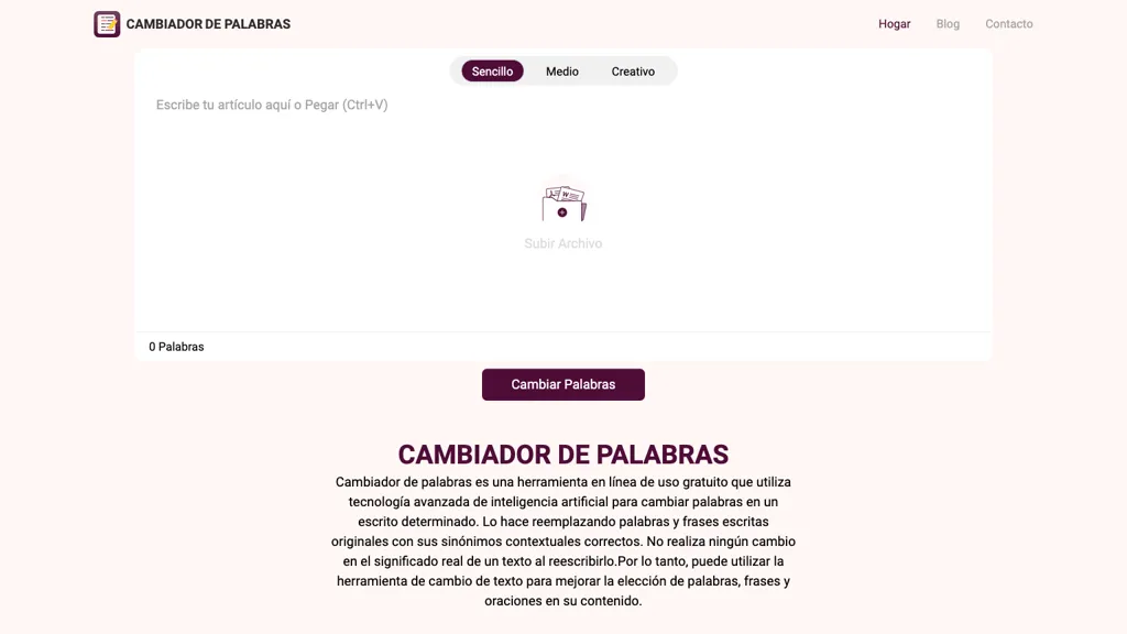 Cambiador De Palabras screenshot