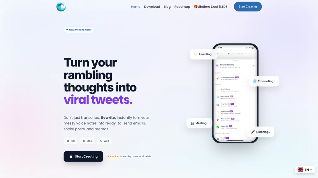 WriteVoice screenshot