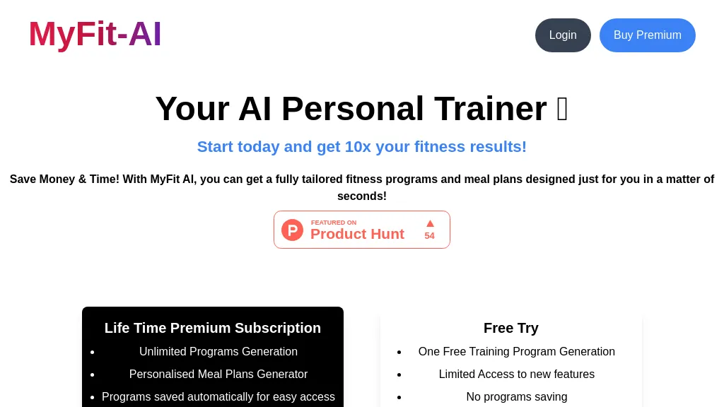 MyFit AI screenshot