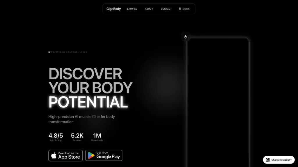 GigaBody AI Muscle Filter screenshot