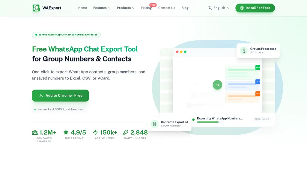 WA Export screenshot