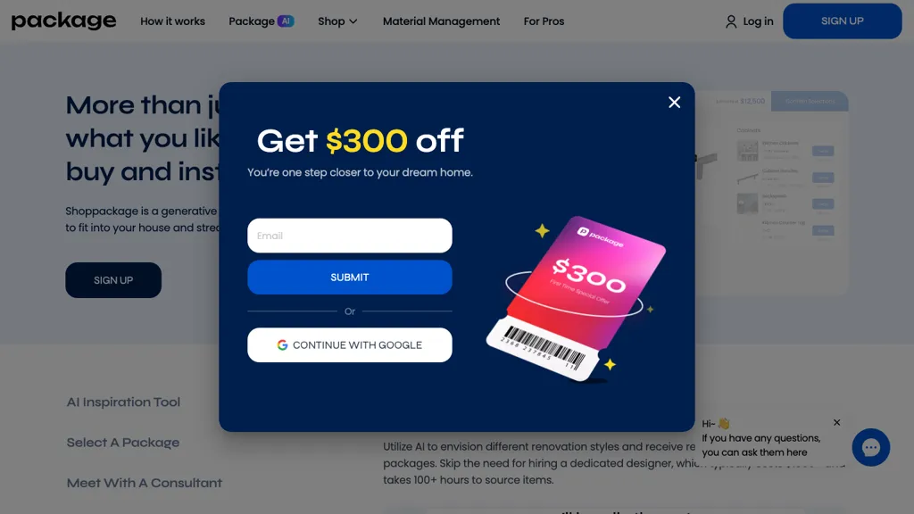 shoppackage.ai screenshot