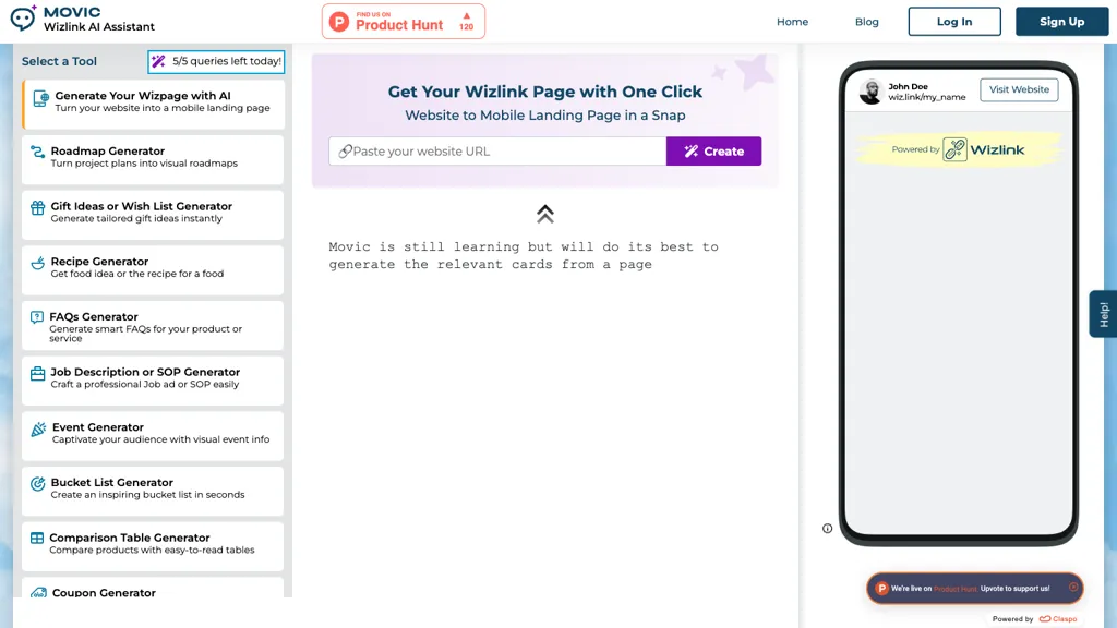 Wizlink AI screenshot