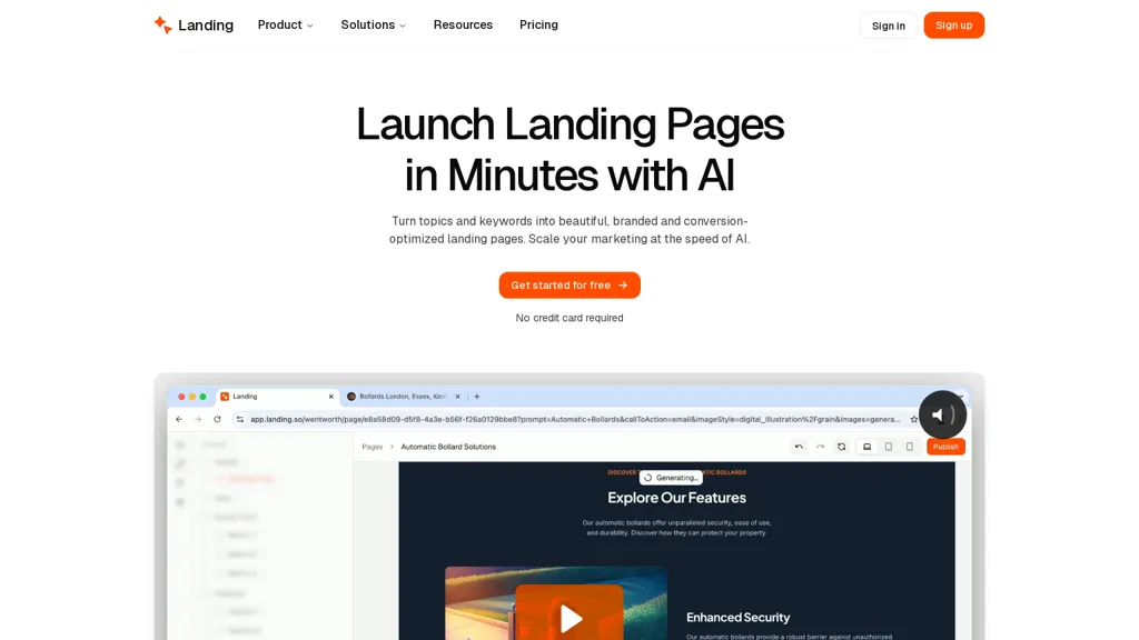 Landing.so screenshot