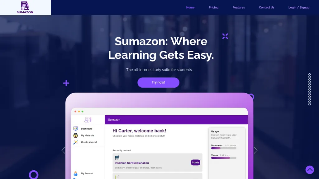 sumazon.com screenshot