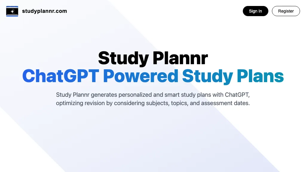 StudyPlannr screenshot