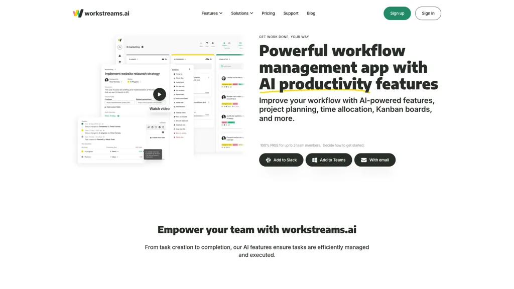 workstreams.ai screenshot
