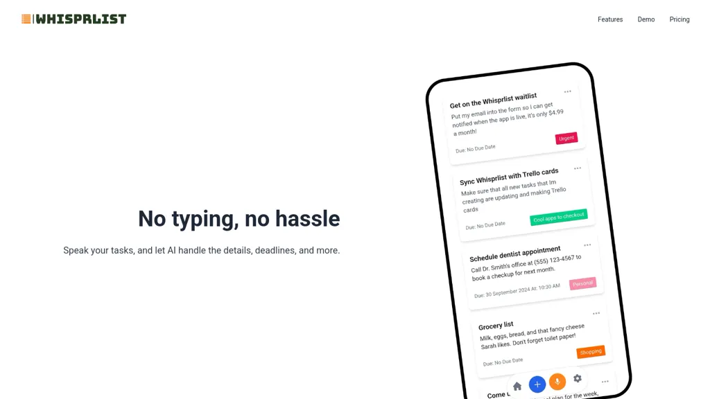 Whisprlist screenshot