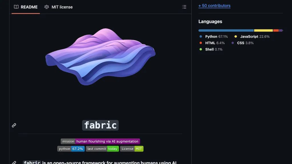 Fabric - augmenting humans using AI screenshot