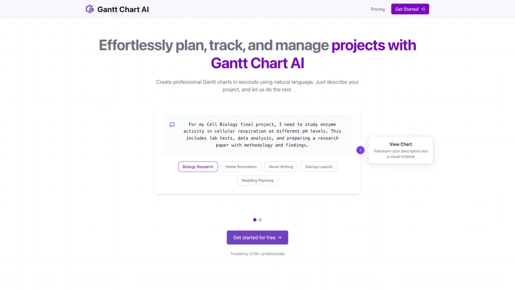 Gantt Chart AI screenshot