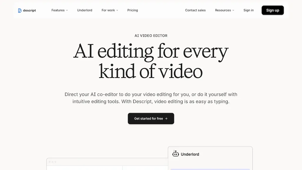 Descript screenshot