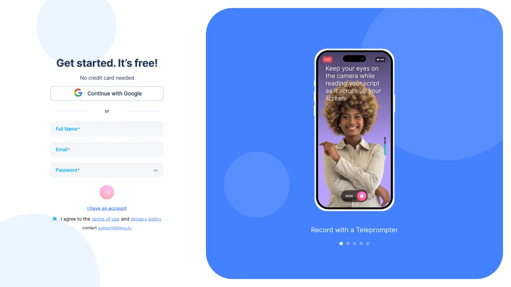 BIGVU screenshot