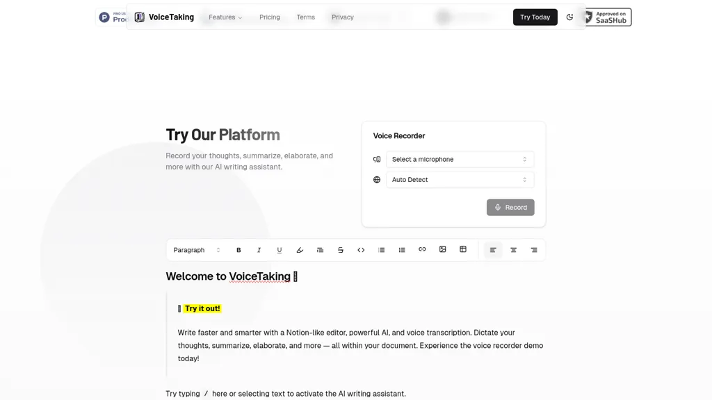 VoiceTaking screenshot