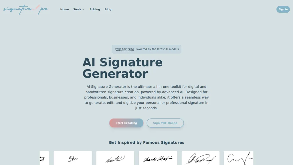 AI Signature Generator screenshot
