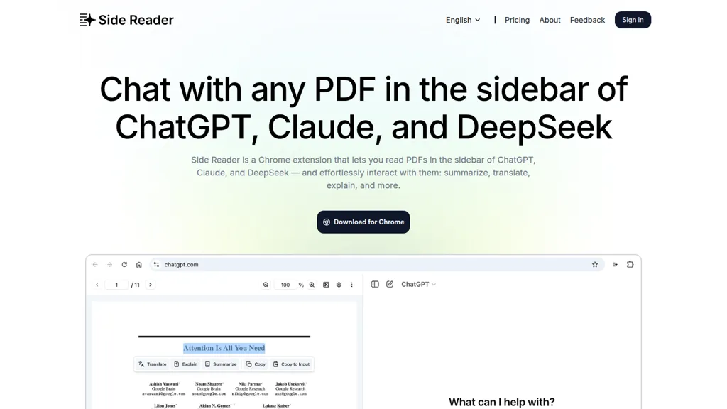 Side Reader screenshot